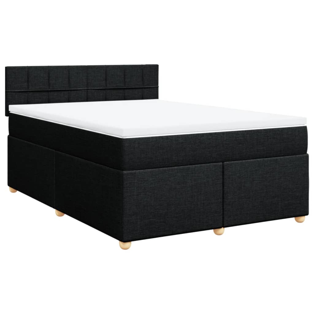Giroletto a Molle con Materasso Nero 160x200 cm in Tessuto | homemem39