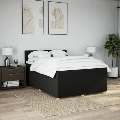 Giroletto a Molle con Materasso Nero 160x200 cm in Tessuto | homemem39