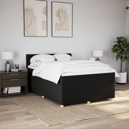 Giroletto a Molle con Materasso Nero 160x200 cm in Tessuto | homemem39