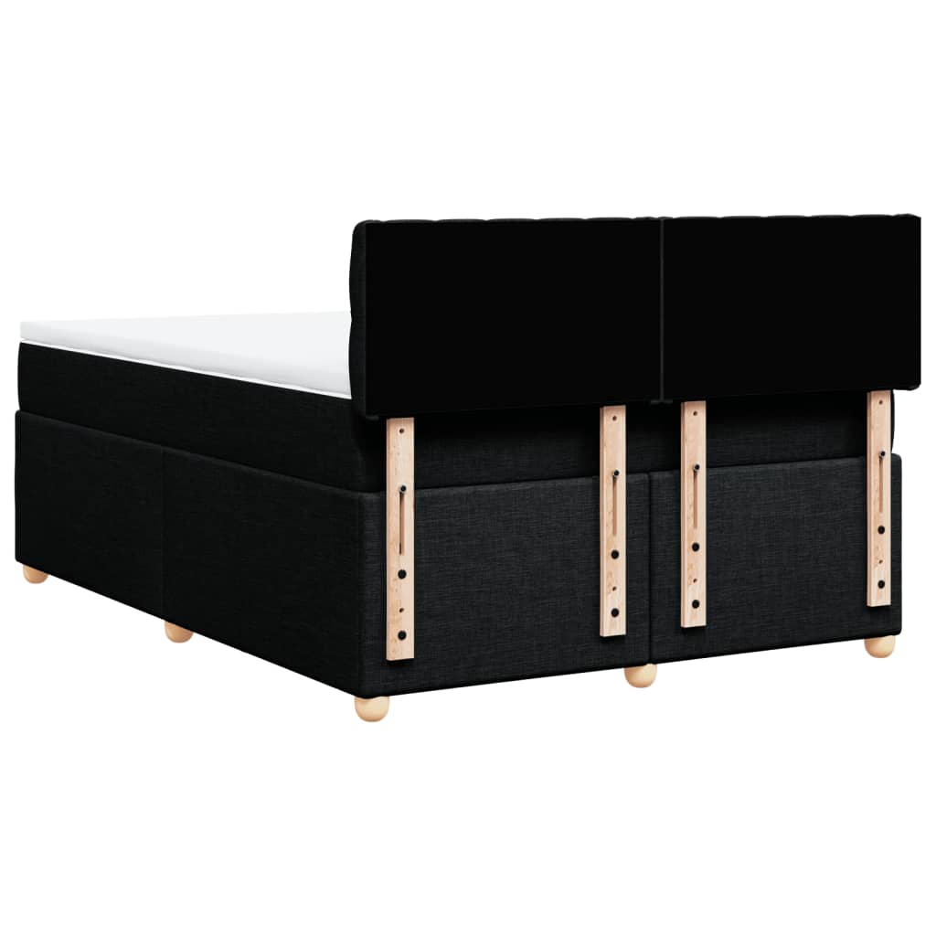 Giroletto a Molle con Materasso Nero 160x200 cm in Tessuto | homemem39