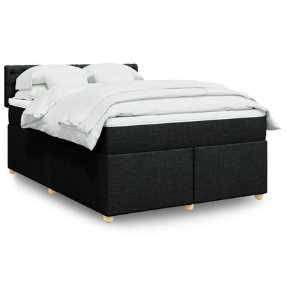 Giroletto a Molle con Materasso Nero 160x200 cm in Tessuto | homemem39