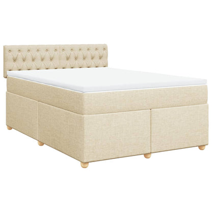 Giroletto a Molle con Materasso Crema 160x200 cm in Tessuto