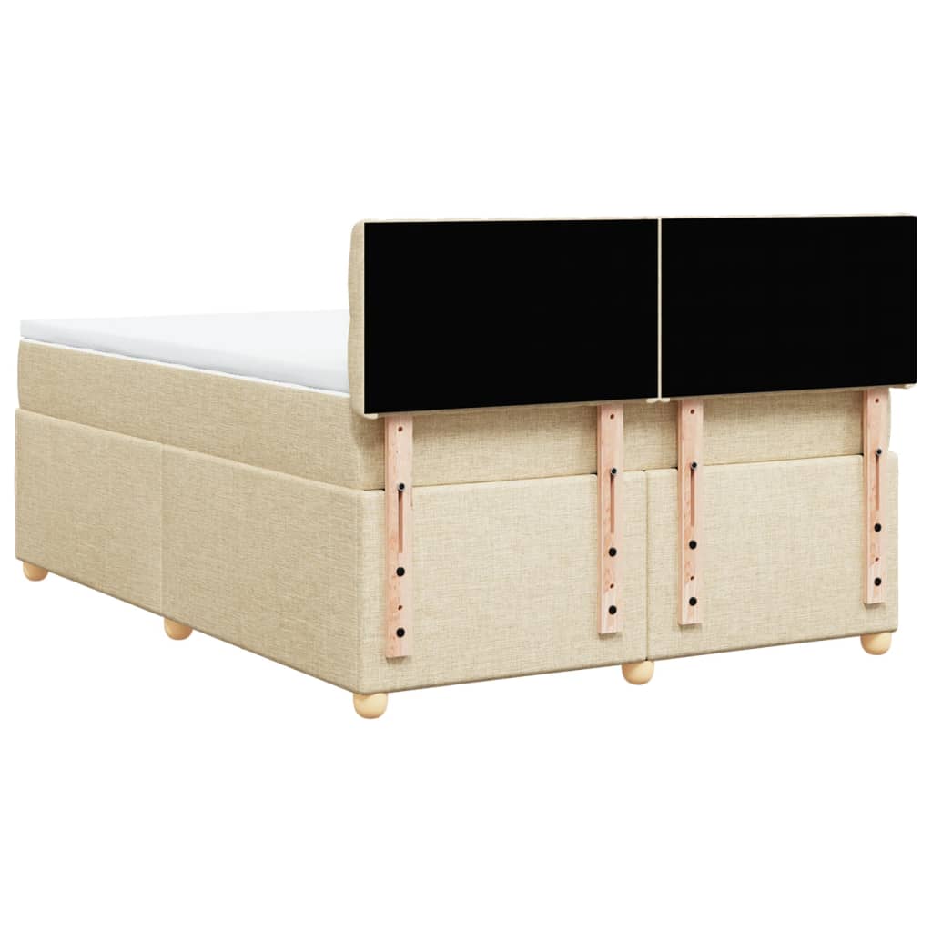 Giroletto a Molle con Materasso Crema 160x200 cm in Tessuto | homemem39
