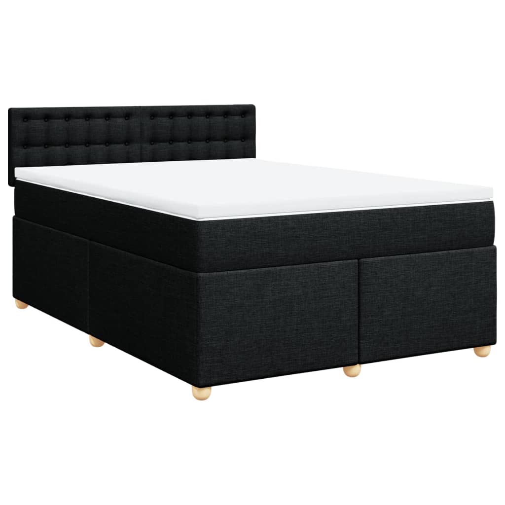 Giroletto a Molle con Materasso Nero 160x200 cm in Tessuto | homemem39