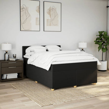 Giroletto a Molle con Materasso Nero 160x200 cm in Tessuto | homemem39