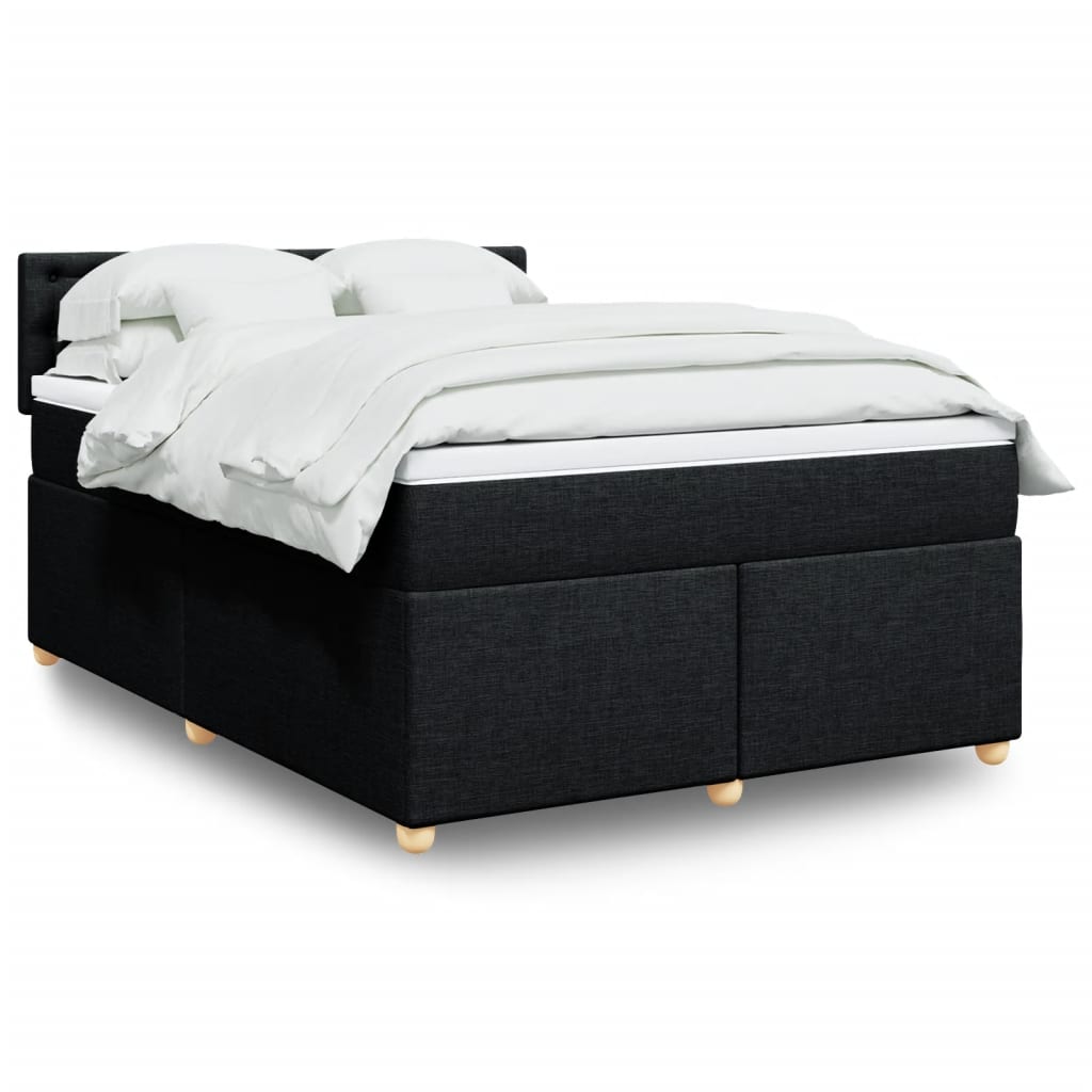 Giroletto a Molle con Materasso Nero 160x200 cm in Tessuto | homemem39