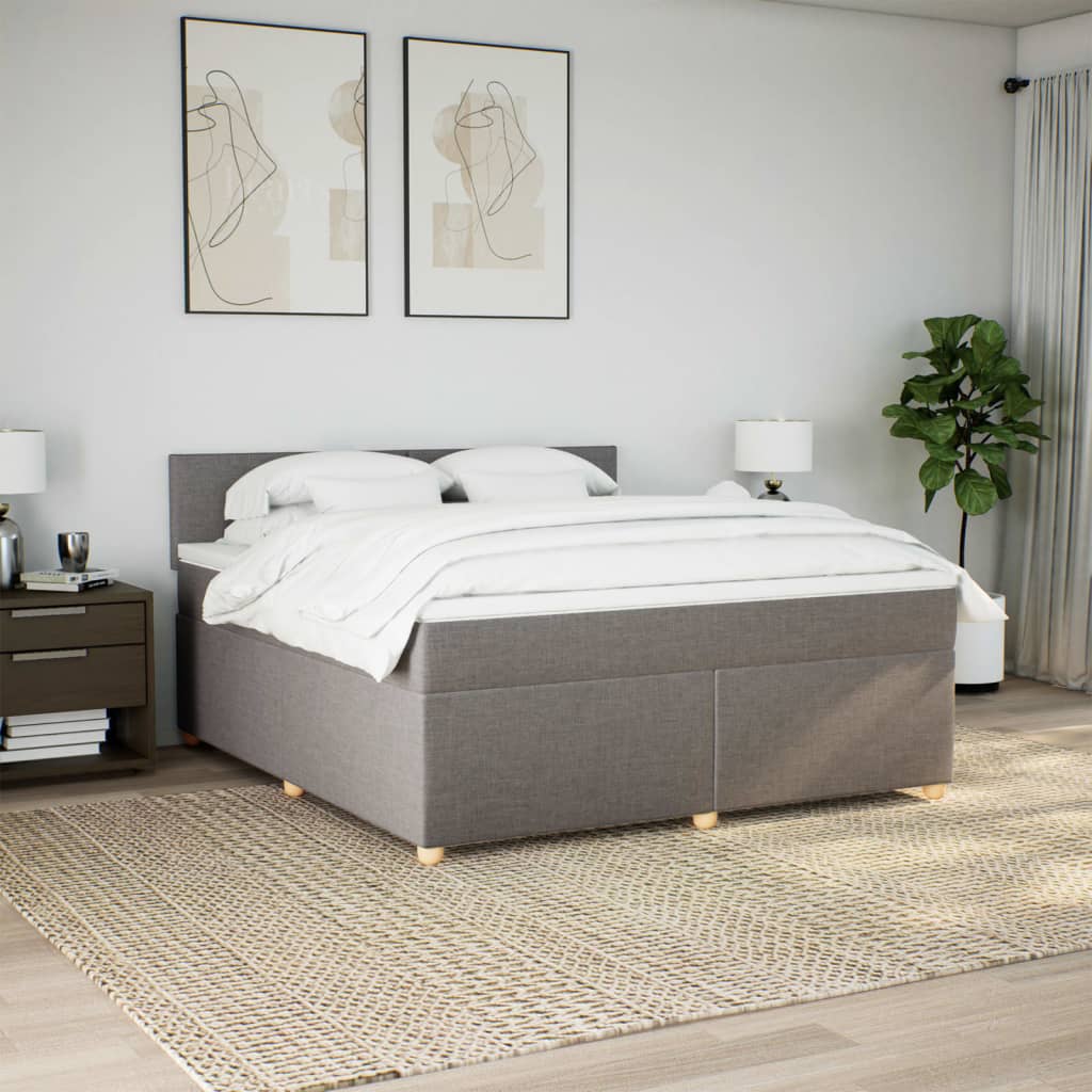 Giroletto a Molle con Materasso Tortora 180x200 cm in Tessuto | homemem39