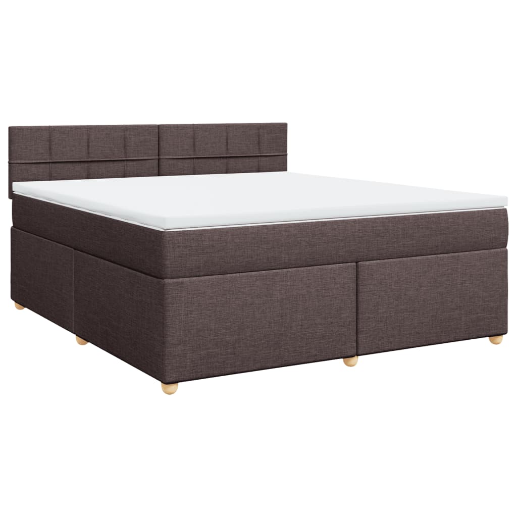 Giroletto a Molle con Materasso Marrone Scuro 180x200cm Tessuto | homemem39