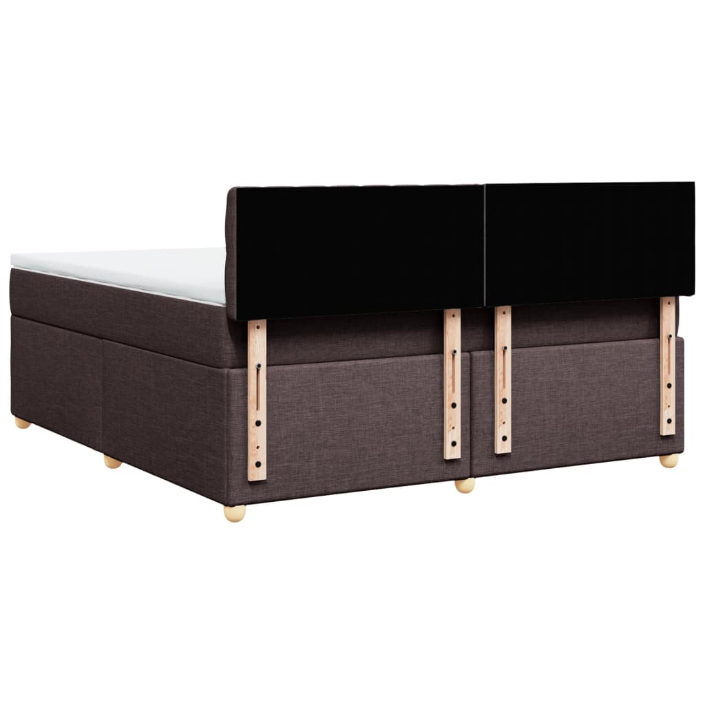 Giroletto a Molle con Materasso Marrone Scuro 180x200cm Tessuto | homemem39