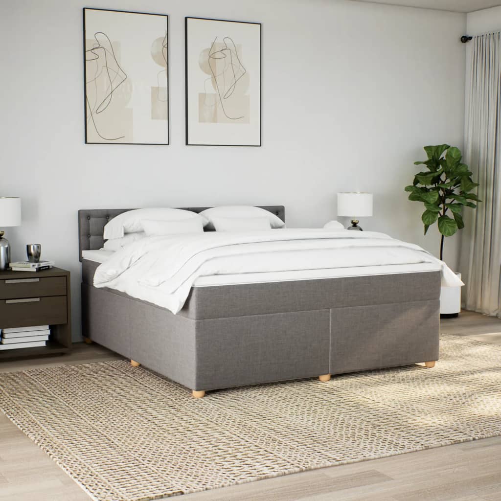 Giroletto a Molle con Materasso Tortora 180x200 cm in Tessuto | homemem39