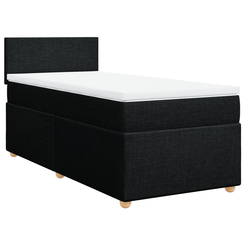 Letto a Molle con Materasso Nero Singolo in Tessuto | homemem39