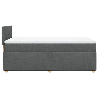 Letto a Molle con Materasso Grigio Scuro Singolo in Tessuto - homemem39