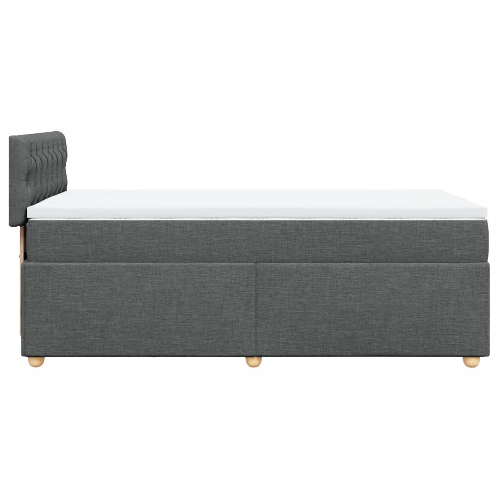 Letto a Molle con Materasso Grigio Scuro Singolo in Tessuto - homemem39