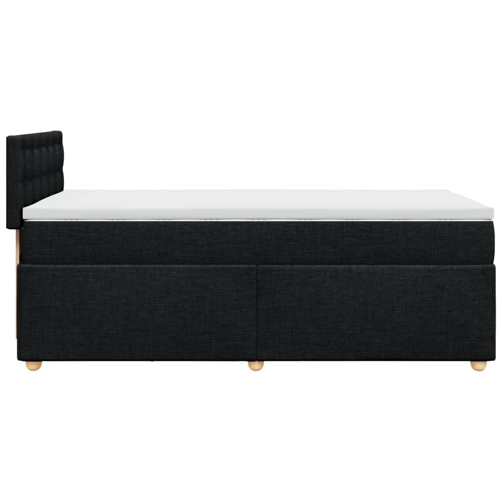 Letto a Molle con Materasso Nero Singolo in Tessuto | homemem39