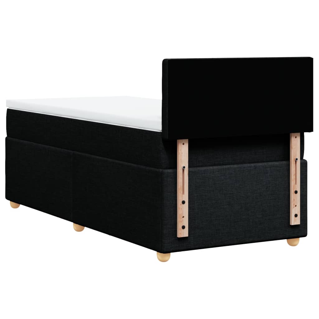 Letto a Molle con Materasso Nero Singolo in Tessuto | homemem39