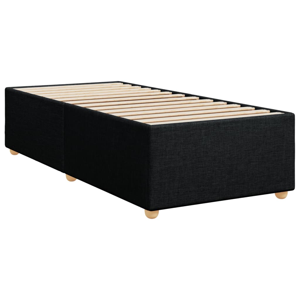 Letto a Molle con Materasso Nero Singolo in Tessuto | homemem39