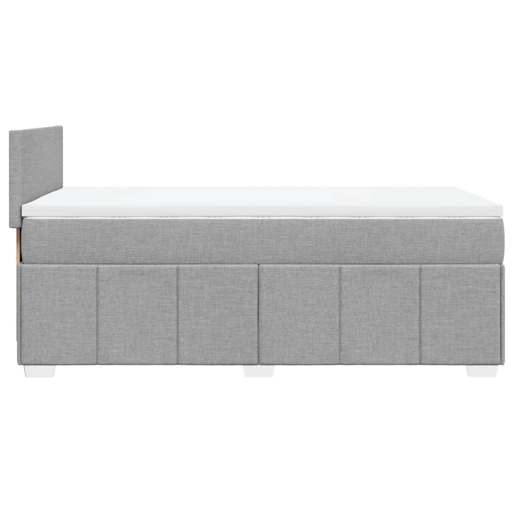 Giroletto a Molle con Materasso Grigio Chiaro 90x190 cm Tessuto