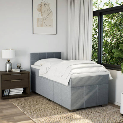 Giroletto a Molle con Materasso Grigio Chiaro 90x190 cm Tessuto | homemem39