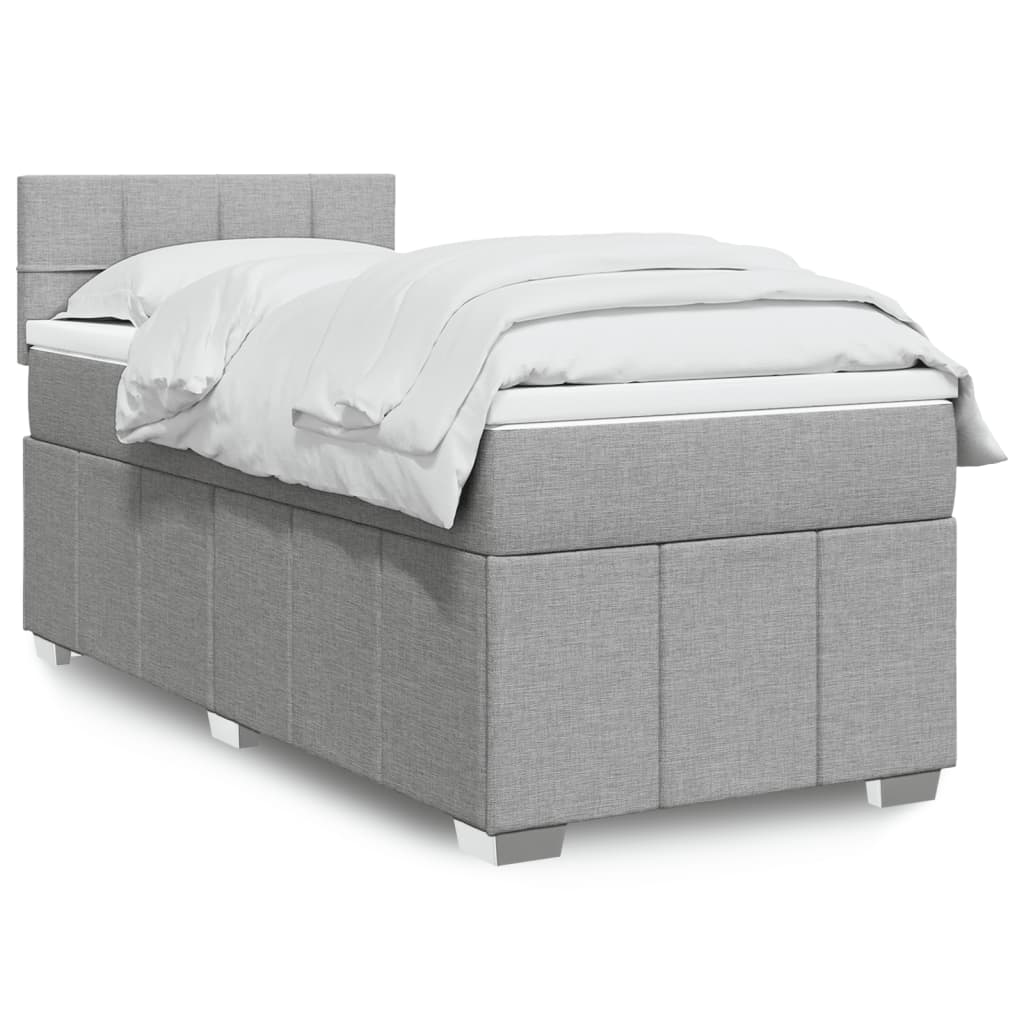 Giroletto a Molle con Materasso Grigio Chiaro 90x190 cm Tessuto | homemem39