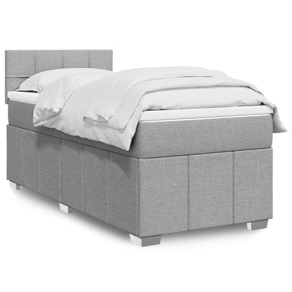Giroletto a Molle con Materasso Grigio Chiaro 90x190 cm Tessuto | homemem39