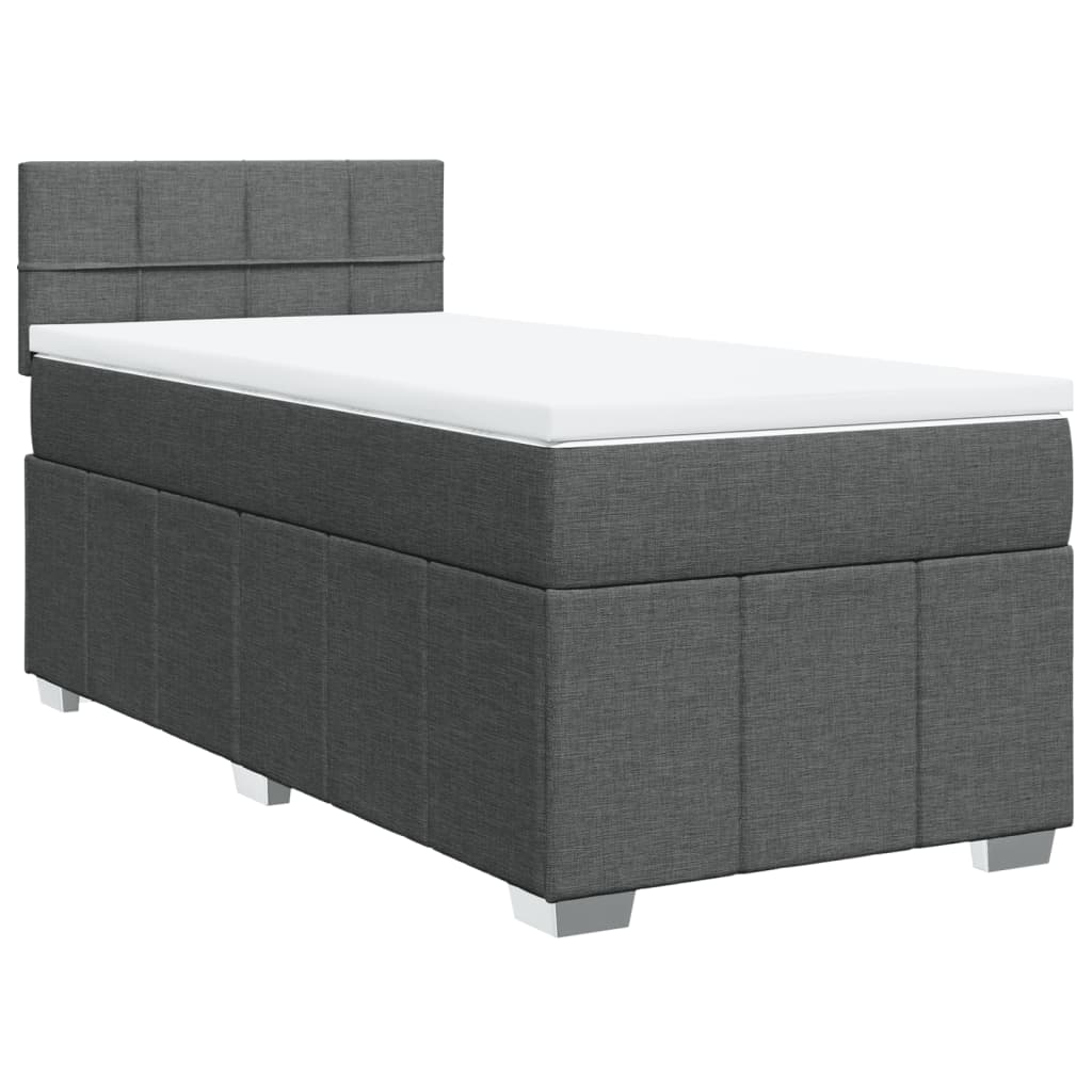 Giroletto a Molle con Materasso Grigio Scuro 90x190 cm Tessuto | homemem39