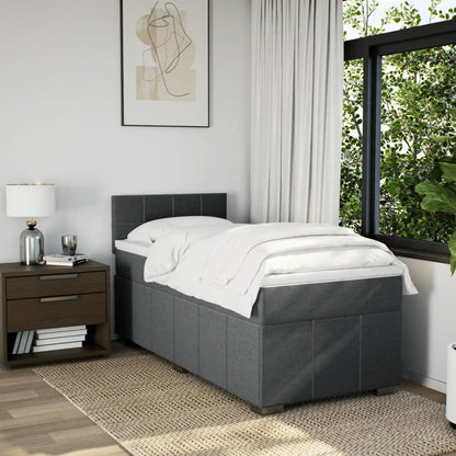 Giroletto a Molle con Materasso Grigio Scuro 90x190 cm Tessuto | homemem39