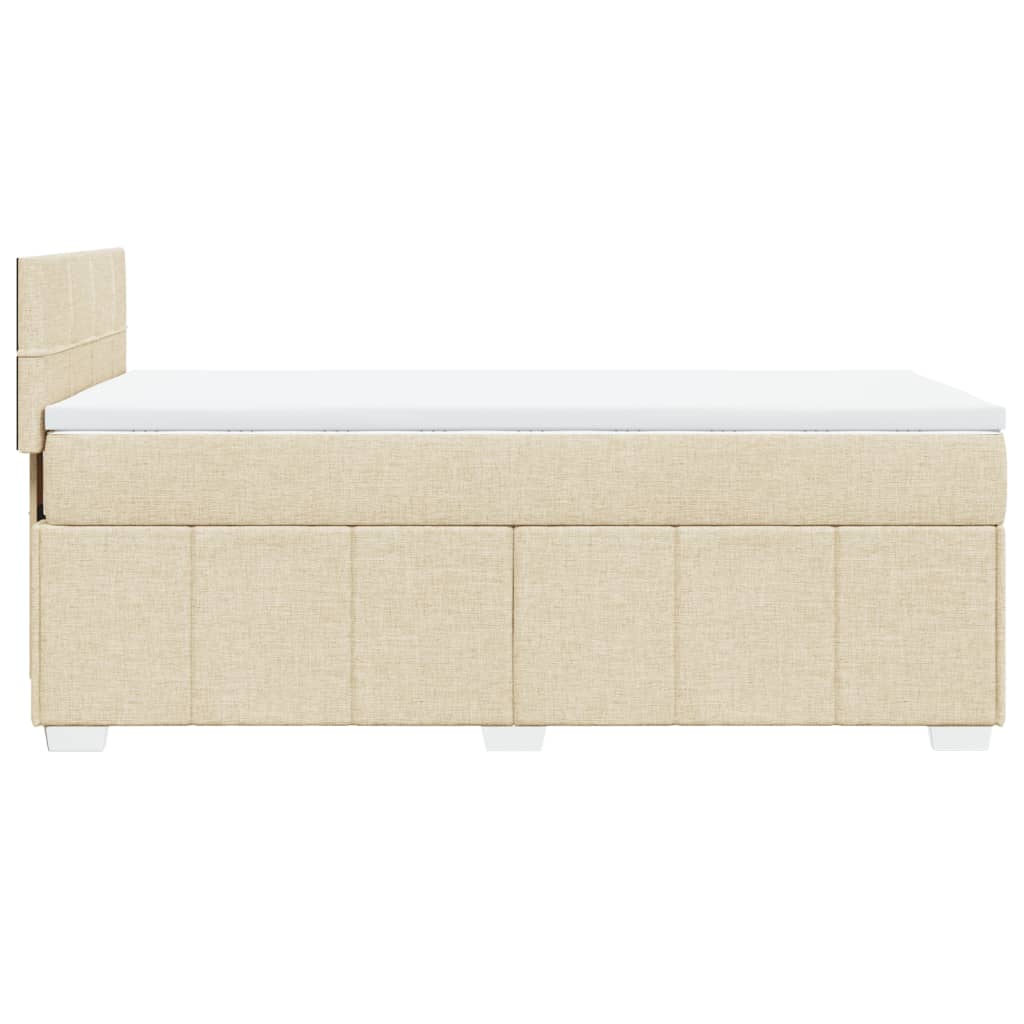 Giroletto a Molle con Materasso Crema 90x190 cm in Tessuto | homemem39