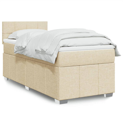 Giroletto a Molle con Materasso Crema 90x190 cm in Tessuto | homemem39