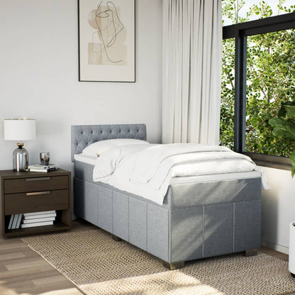 Giroletto a Molle con Materasso Grigio Chiaro 90x190 cm Tessuto | homemem39