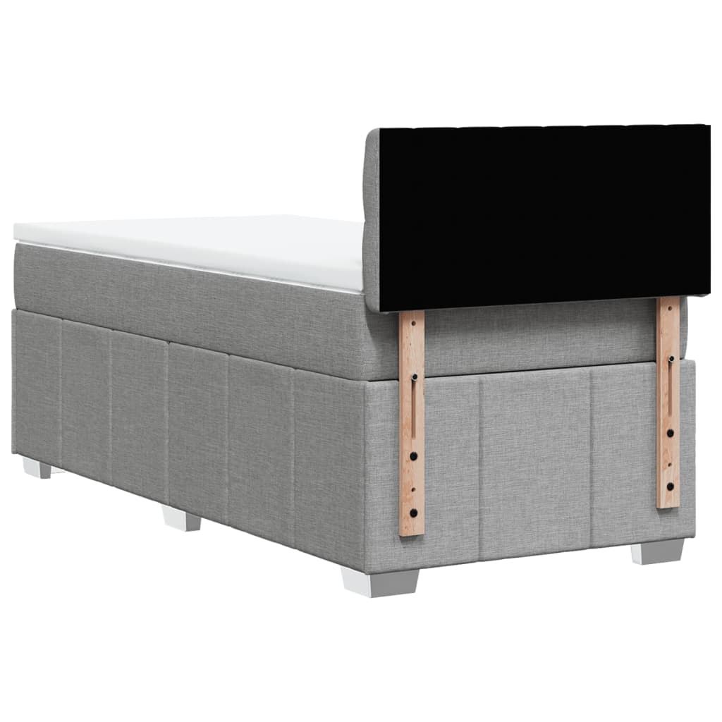 Giroletto a Molle con Materasso Grigio Chiaro 90x190 cm Tessuto | homemem39