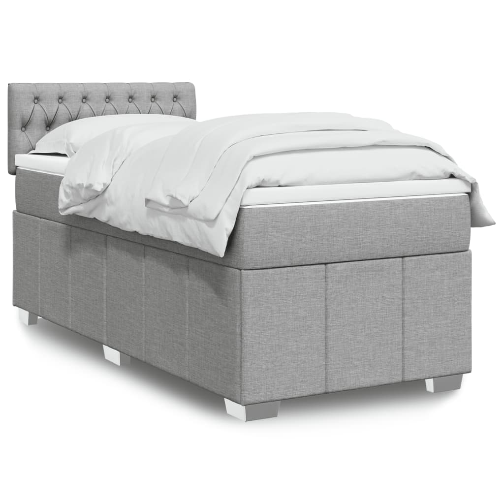 Giroletto a Molle con Materasso Grigio Chiaro 90x190 cm Tessuto | homemem39