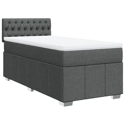 Giroletto a Molle con Materasso Grigio Scuro 90x190 cm Tessuto | homemem39