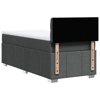 Giroletto a Molle con Materasso Grigio Scuro 90x190 cm Tessuto | homemem39