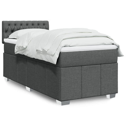 Giroletto a Molle con Materasso Grigio Scuro 90x190 cm Tessuto | homemem39