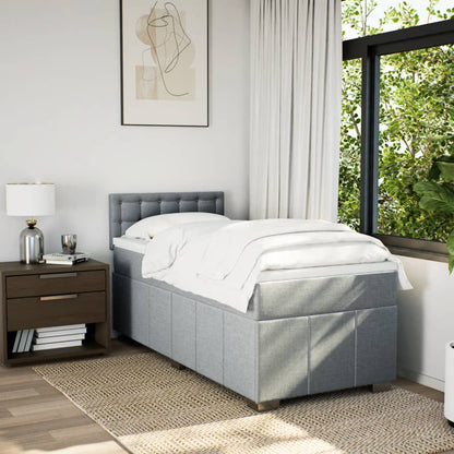 Giroletto a Molle con Materasso Grigio Chiaro 90x190 cm Tessuto | homemem39