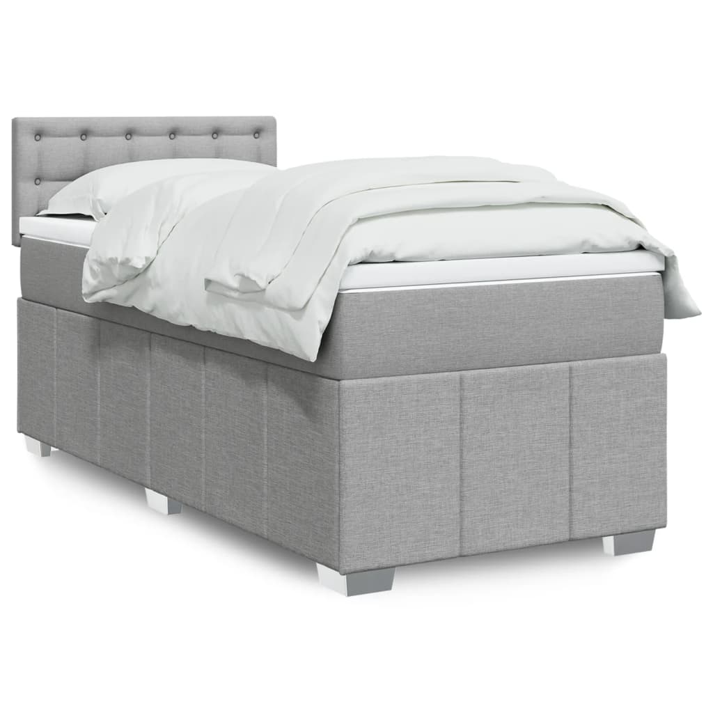 Giroletto a Molle con Materasso Grigio Chiaro 90x190 cm Tessuto | homemem39