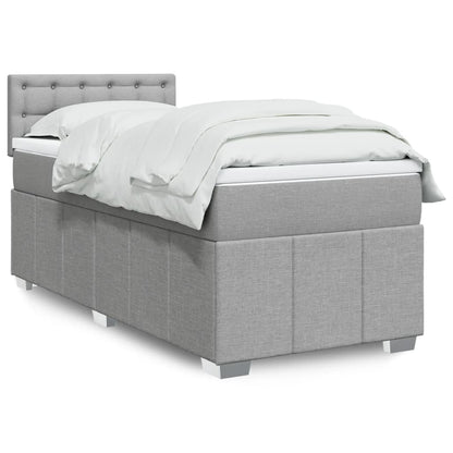 Giroletto a Molle con Materasso Grigio Chiaro 90x190 cm Tessuto | homemem39