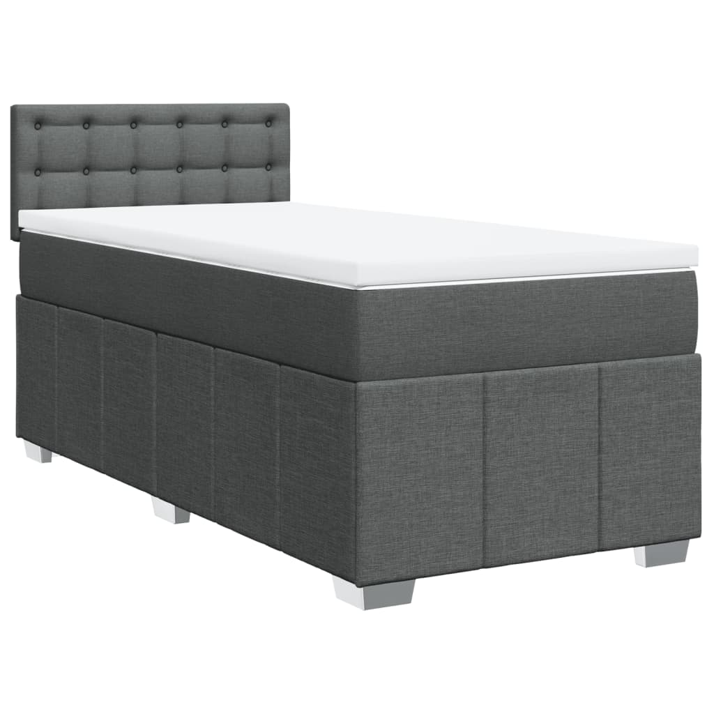 Giroletto a Molle con Materasso Grigio Scuro 90x190 cm Tessuto | homemem39