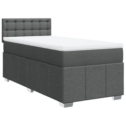 Giroletto a Molle con Materasso Grigio Scuro 90x190 cm Tessuto | homemem39