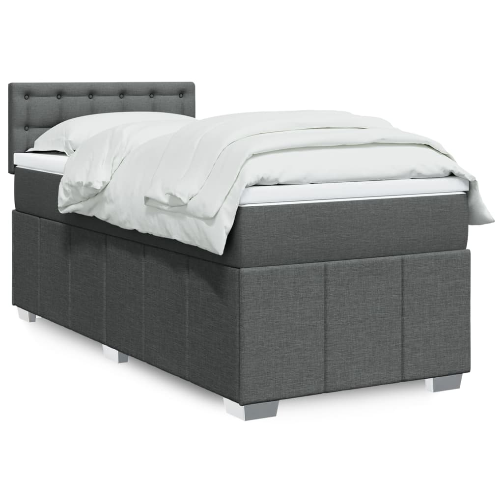 Giroletto a Molle con Materasso Grigio Scuro 90x190 cm Tessuto | homemem39