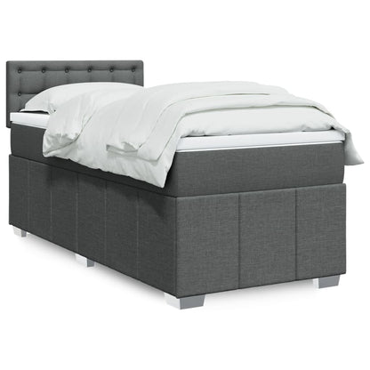 Giroletto a Molle con Materasso Grigio Scuro 90x190 cm Tessuto | homemem39