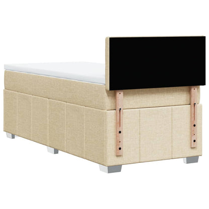 Giroletto a Molle con Materasso Crema 90x190 cm in Tessuto | homemem39