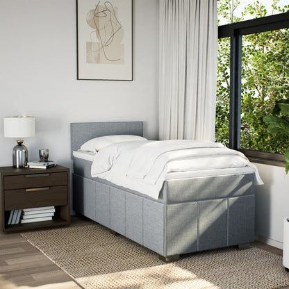 Giroletto a Molle con Materasso Grigio Chiaro 90x200 cm Tessuto | homemem39