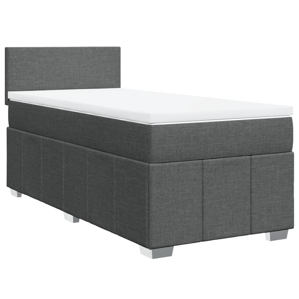 Giroletto a Molle con Materasso Grigio Scuro 90x200 cm Tessuto | homemem39