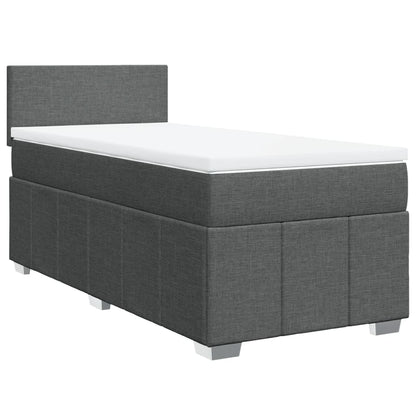 Giroletto a Molle con Materasso Grigio Scuro 90x200 cm Tessuto | homemem39