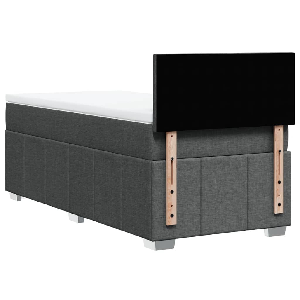 Giroletto a Molle con Materasso Grigio Scuro 90x200 cm Tessuto | homemem39