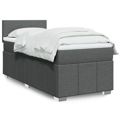 Giroletto a Molle con Materasso Grigio Scuro 90x200 cm Tessuto | homemem39