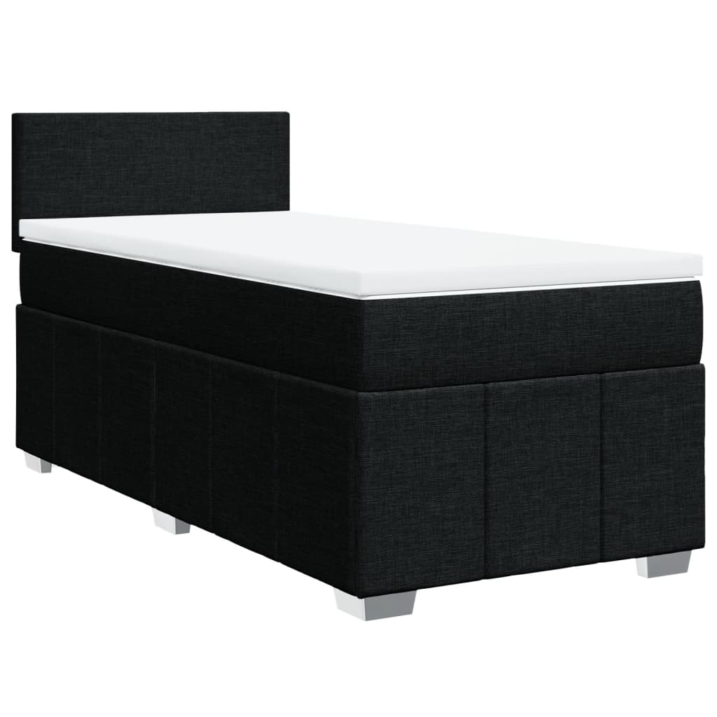 Giroletto a Molle con Materasso Nero 90x200 cm in Tessuto | homemem39