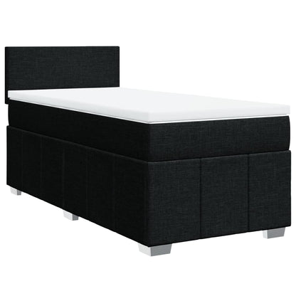 Giroletto a Molle con Materasso Nero 90x200 cm in Tessuto | homemem39