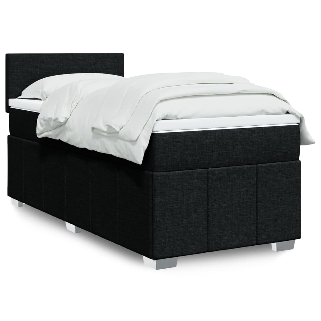Giroletto a Molle con Materasso Nero 90x200 cm in Tessuto | homemem39